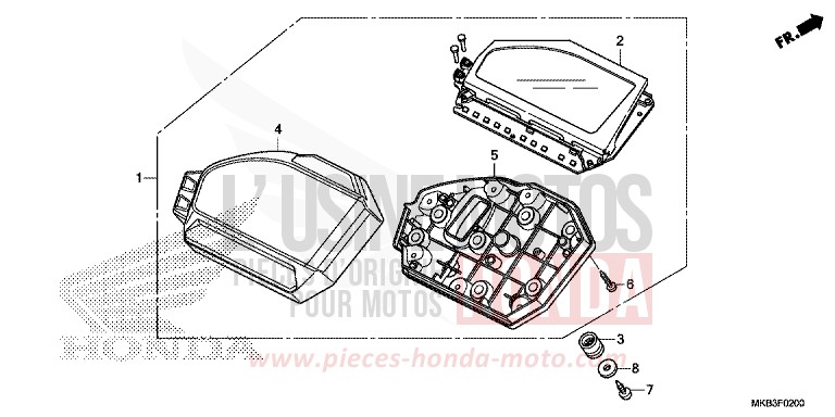 MESSGERAET von CBR1000RR „Fireblade“ VIBRANT ORANGE (YR250X) von 2016